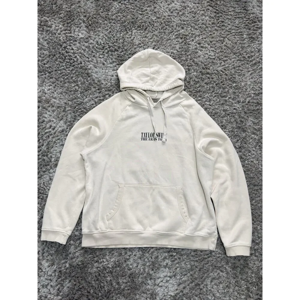 Taylor Swift Official The Eras Tour Sweatshirt Hoodie Adult Size XL Unisex Cream